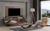 Wohnwänd Wand Holz Modern Stil Regal Wohnzimmer Möbel Produktbild-Vorschau 9