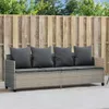 vidaXL Sonnenliege mit Kissen Hellgrau Poly Rattan Produktbild-Vorschau 2