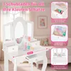 Kinderschminktisch Holz Weiß mit Spiegel & Hocker – Produktbild-Vorschau 7