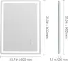 A diagram showing the dimensions of a rectangular LED bathroom mirror. Anteprima dell’immagine prodotto