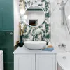 Mueble de baño bajo lavabo con puertas, de color blanco, Vista previa de la imagen del producto 2