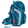 A side view of a blue backpack with pink accents and star patterns. Voir les images du produit