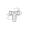 A technical drawing of a plumbing fitting. Produktbild-Vorschau