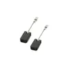 Two carbon brushes with attached wires and connectors, isolated on a white background. Produktbild-Vorschau