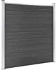 Zaunelement Set WPC 792x(105-186)cm Schwarz , Drahtzäune Produktbild-Vorschau 3