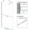 Diagrams and measurements for a shower wall product. Anteprima dell’immagine prodotto