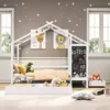 UnboxG Kinderbett 90X200cm Hausbett mit Rausfallschutz, Produktbild-Vorschau 1