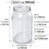 MIKONI 24 słoiki na przetwory 900 ml ze złotą pokrywką, Podgląd zdjęcia produktu 3