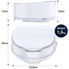 A diagram showing the dimensions and weight of a toilet seat riser. Anteprima dell’immagine prodotto