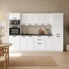 ULWEHOME | Küchenzeile 300 cm Mattweiß, Küchenmöbel-Set Produktbild-Vorschau 5