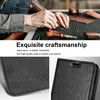 A close-up of a person's hands working on leather, with product shots of a black phone case below. Náhled obrázku produktu