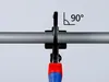 A pipe cutter is shown precisely cutting a pipe at a 90-degree angle. Produktbild-Vorschau