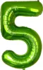 Palloncino in foil numero 5, circa 100 cm, verde Anteprima dell’immagine prodotto 1