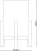 A technical drawing of a white LED table lamp with dimensions indicated. Produktbild-Vorschau