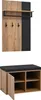 A two-piece furniture set for an entryway, consisting of a wall-mounted coat rack and a shoe bench. Produktbild-Vorschau