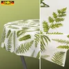 Tischdecke 120x120cm Rund Grün abwaschbar Baumwolloptik Produktbild-Vorschau 2