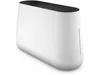 A white humidifier with a black top is shown on a white background. Produktbild-Vorschau