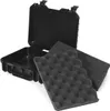 An open black protective case with two pieces of foam padding inside, shown against a white background. Produktbild-Vorschau