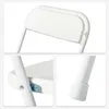 A collage of close-up shots of a white folding chair, showing its backrest, seat attachment, and leg cap. Anteprima dell’immagine prodotto