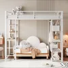 Metall-Hochbett mit Leiter 140*200 cm, Juniorbett Produktbild-Vorschau 3
