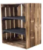 3er Set geflammte/braune Holzkiste mit 2 Mittelbrettern Produktbild-Vorschau 2