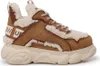 A single Buffalo Cld Chai Warm sneaker in beige and brown. Podgląd zdjęcia produktu