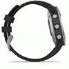 Side view of a black and silver smartwatch on a white background. Produktbild-Vorschau