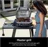 A woman is grilling steaks on an outdoor electric grill. Voir les images du produit
