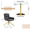 Tisch-Stuhl-Set, Glastisch Ø85cm, Metallstütze, 2 Produktbild-Vorschau 4