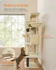 A multi-level cat tree with two cats, placed indoors near a window. Produktbild-Vorschau