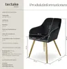 tectake® Esszimmerstuhl Marilyn gepolstert, in Samtoptik 58 Produktbild-Vorschau 7