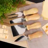 Edelstahl-Käsezubehör-Set mit Holzgriff - 4-teilig Produktbild-Vorschau 4