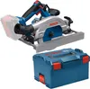 A cordless circular saw and its storage case are displayed against a white background. Produktbild-Vorschau