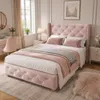 Boxspringbed 90x200 cm in roze kleur, met lattenbodem, Productafbeelding-voorbeeld 1