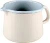 A cream-colored enamel pitcher with a light blue rim and interior, shown against a white background. Náhled obrázku produktu