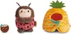 A set of three plush toys: a coconut drink, a ladybug, and a pineapple costume. Produktbild-Vorschau
