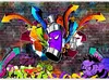 Vlies Fototapete - Graffiti: Colourful attack 200x140 cm Produktbild-Vorschau 5