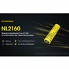 A promotional image for a Nitecore NL2160 rechargeable battery, featuring the product and its specifications against a dark, abstract background. Anteprima dell’immagine prodotto