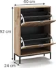 A shoe cabinet with dimensions shown. Náhľad obrázku produktu