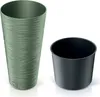 A green planter and a black insert are shown against a white background. Voir les images du produit