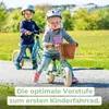 Two children are riding balance bikes outdoors on a sunny day. Produktbild-Vorschau