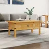 A wooden coffee table is placed on a rug in front of a sofa, with a vase of greenery on top. Anteprima dell’immagine prodotto