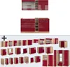 Singleküche Vicco R-Line Rot Hochglanz/Goldkraft Eiche 160 Produktbild-Vorschau 9