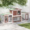 vidaXL Velká králíkárna hnědobílá 201x45x85 cm dřevo Náhled obrázku produktu 1