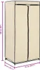A freestanding wardrobe with a cream-colored fabric cover and a black zipper. Produktbild-Vorschau