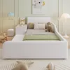 A child's bedroom with a white bed, nightstand, and stool. Voir les images du produit