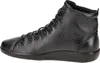 A side view of a black leather high-top sneaker. Produktbild-Vorschau