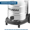 Close-up of the bottom of a vacuum cleaner, highlighting a water drain screw and the brand logo. Produktbild-Vorschau