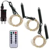 A set of decorative string lights with a power adapter and remote control, laid out on a white background. Produktbild-Vorschau
