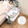 COSTWAY 3 in 1 Beistellbett mit Matratze, Babybett 6 Fach Produktbild-Vorschau 4